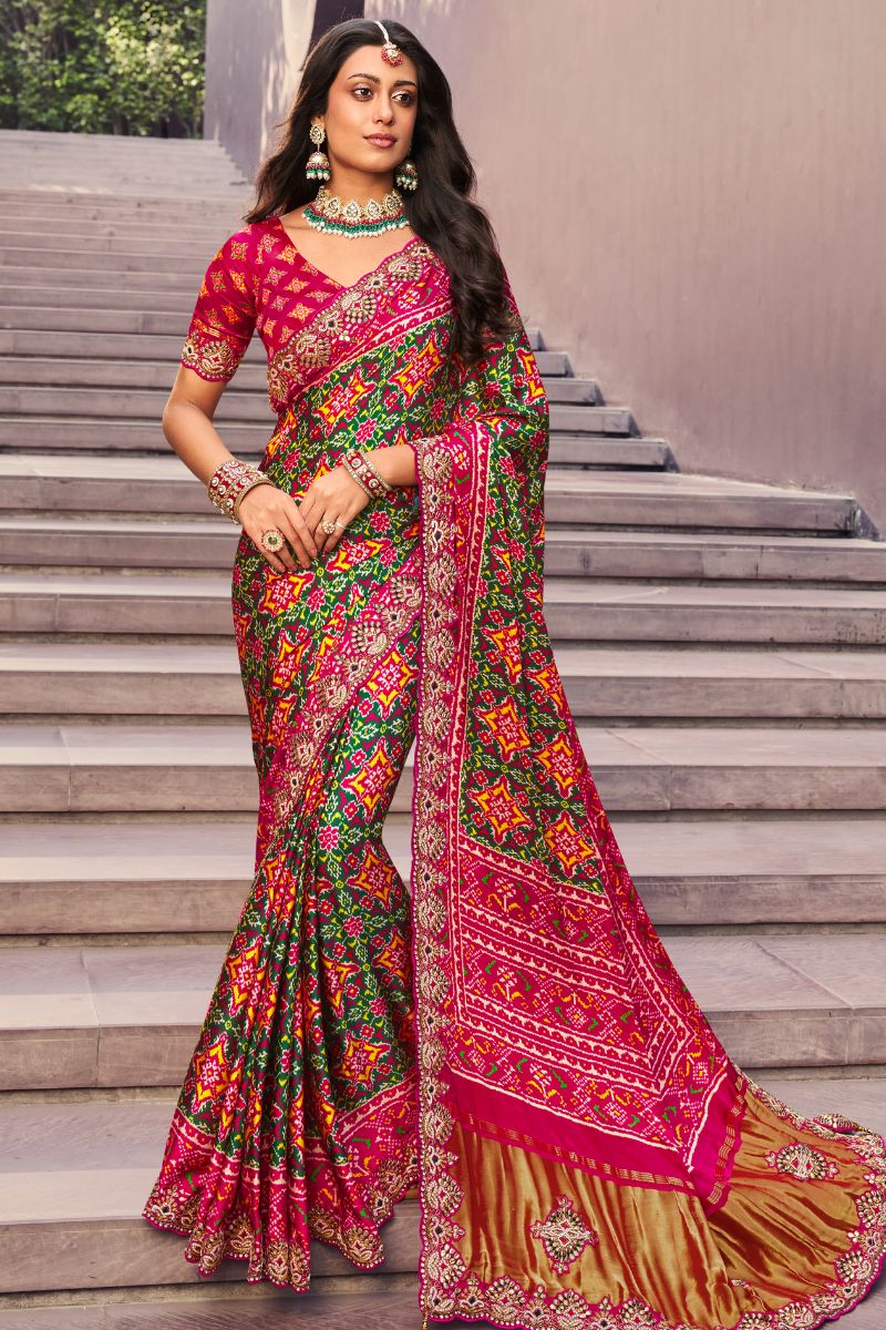 Pink Color Pure Silk Partywear Saree