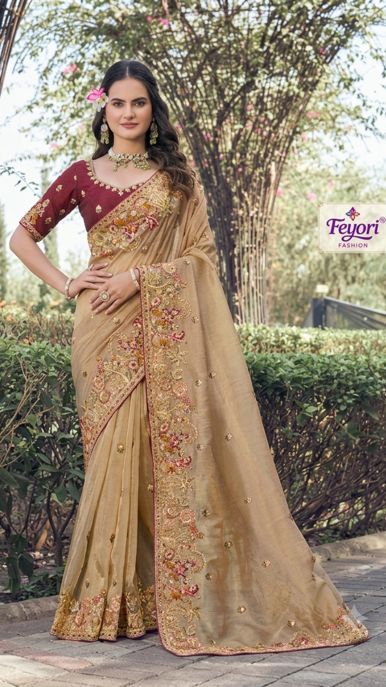 Fashion Embroidered Art Silk Saree with Heavy Designer Borde